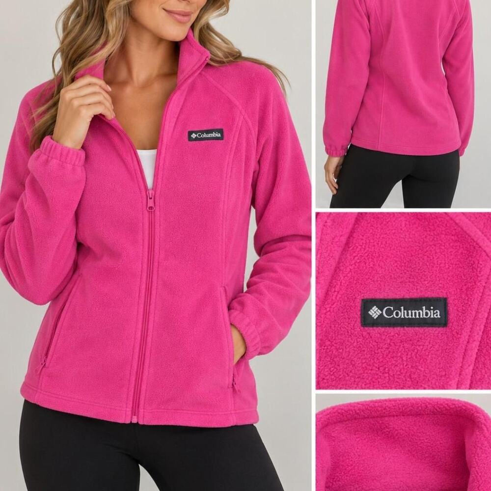 Columbia sportswear pink fleece jacket